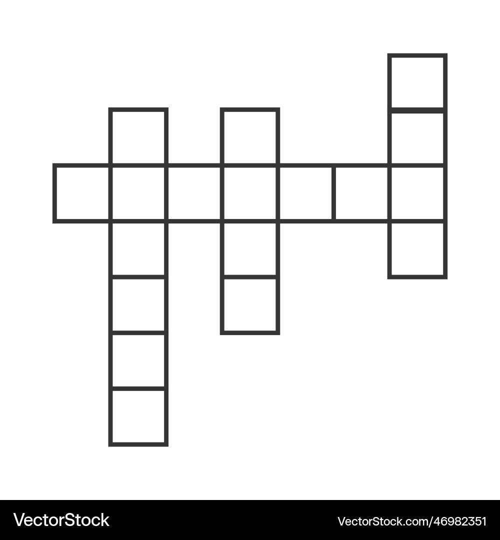An Empty Grid Template For A 4 word Crossword Royalty Free Vector VectorStock