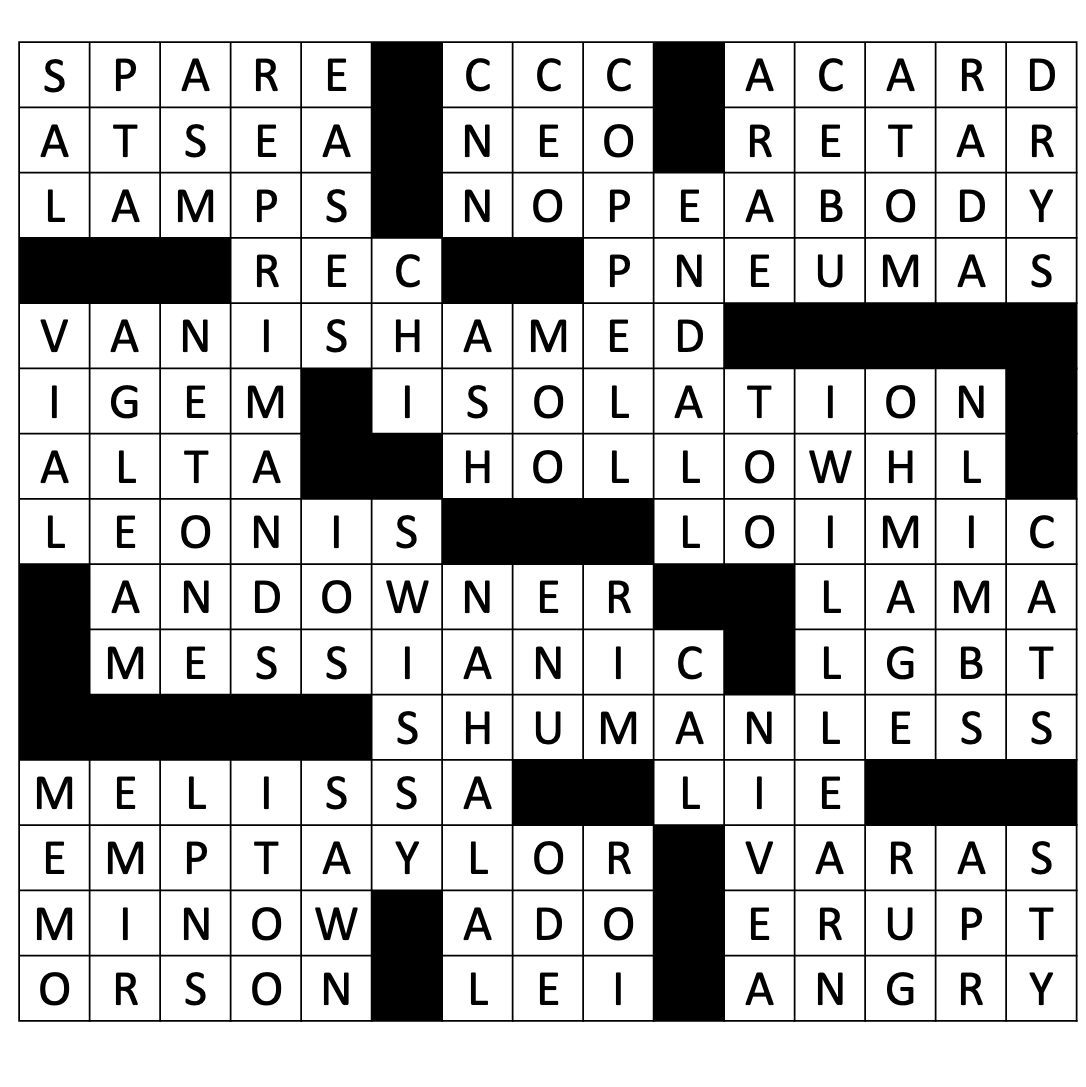 Andover Crossword Puzzle Answer Key