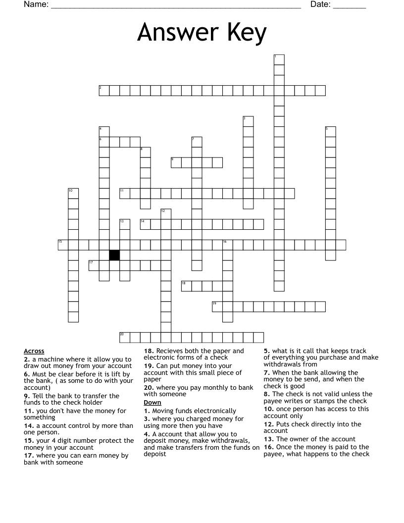 Answer Key Crossword WordMint