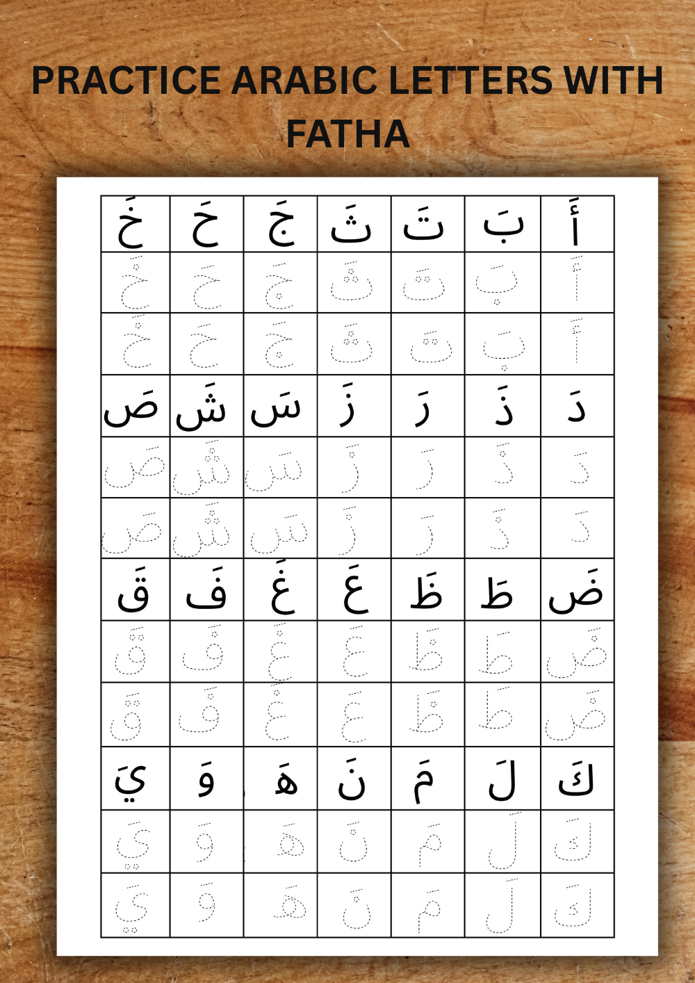 Arabic Alphabet Tracing Worksheets For Kids Learn Arabic Letters With Short Long Vowels Learnarabicworksheets
