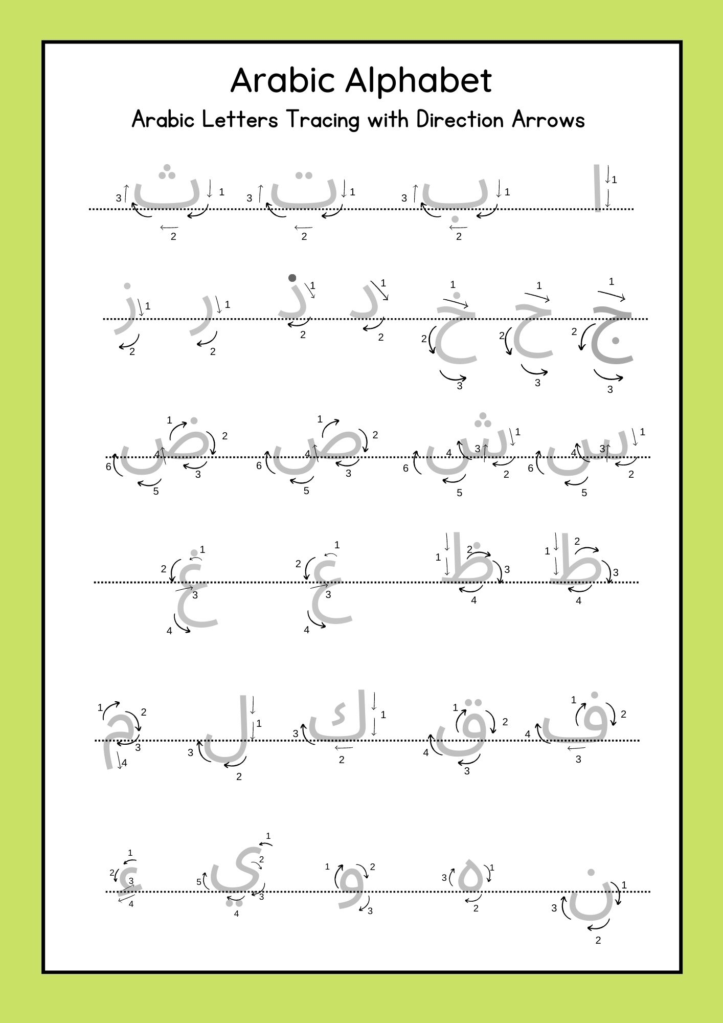 Arabic Letters Writing Practice Made By Teachers