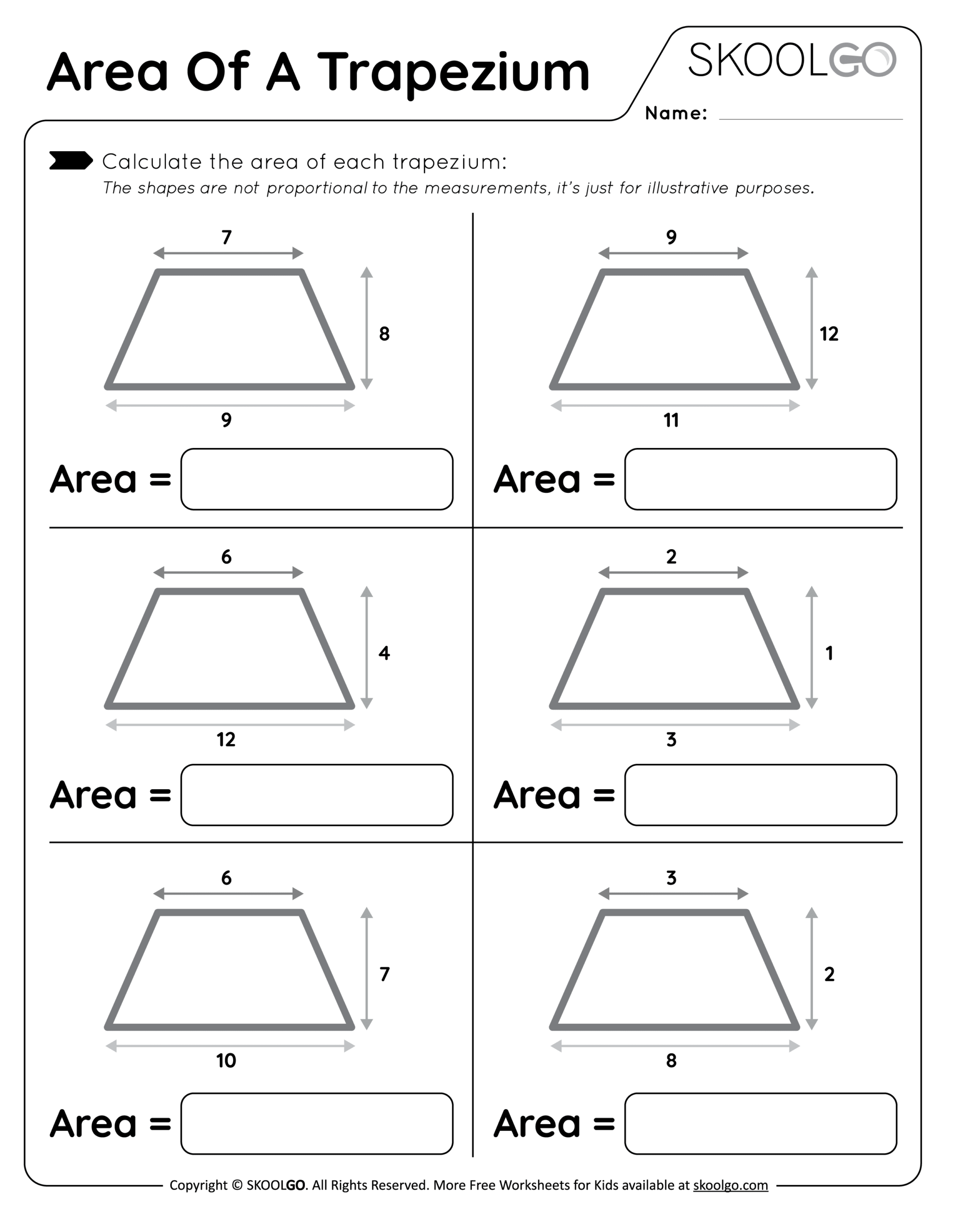 Area Of A Trapezium Free Worksheet For Kids SKOOLGO