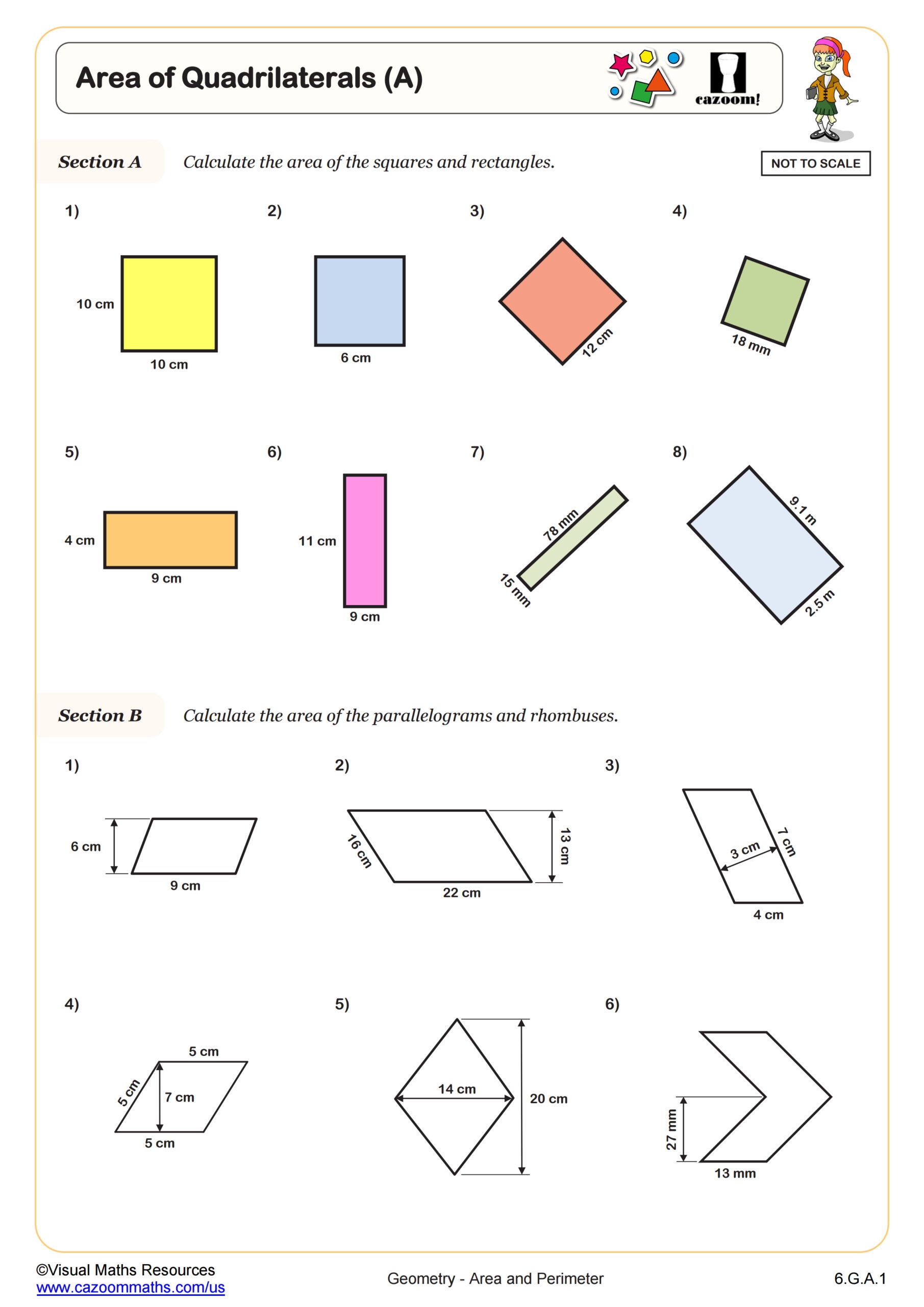 Area Of Trapezoid A Worksheet Fun And Engaging 6th Grade Geometry Worksheet Cazoom Math