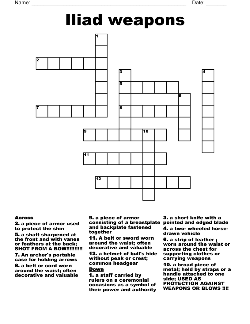 Armor Of God Crossword Puzzle WordMint