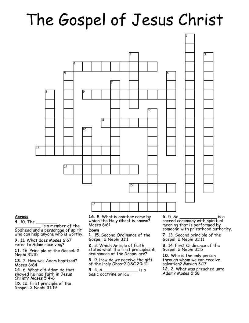 Articles Of Faith Matching Worksheet WordMint