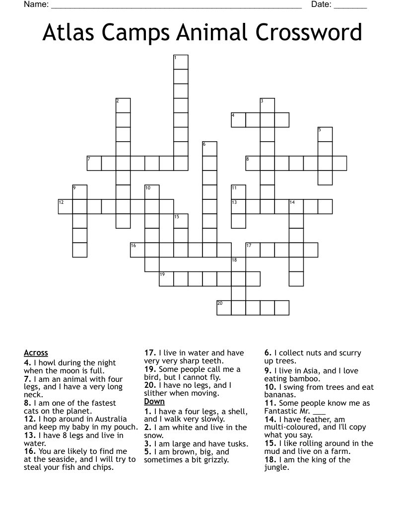 Atlas Page Crossword Page