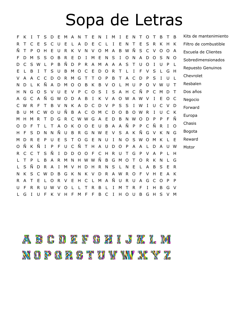 sopa de letras en espanol