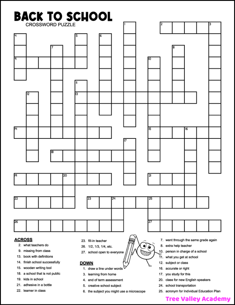 3rd grade crossword puzzles