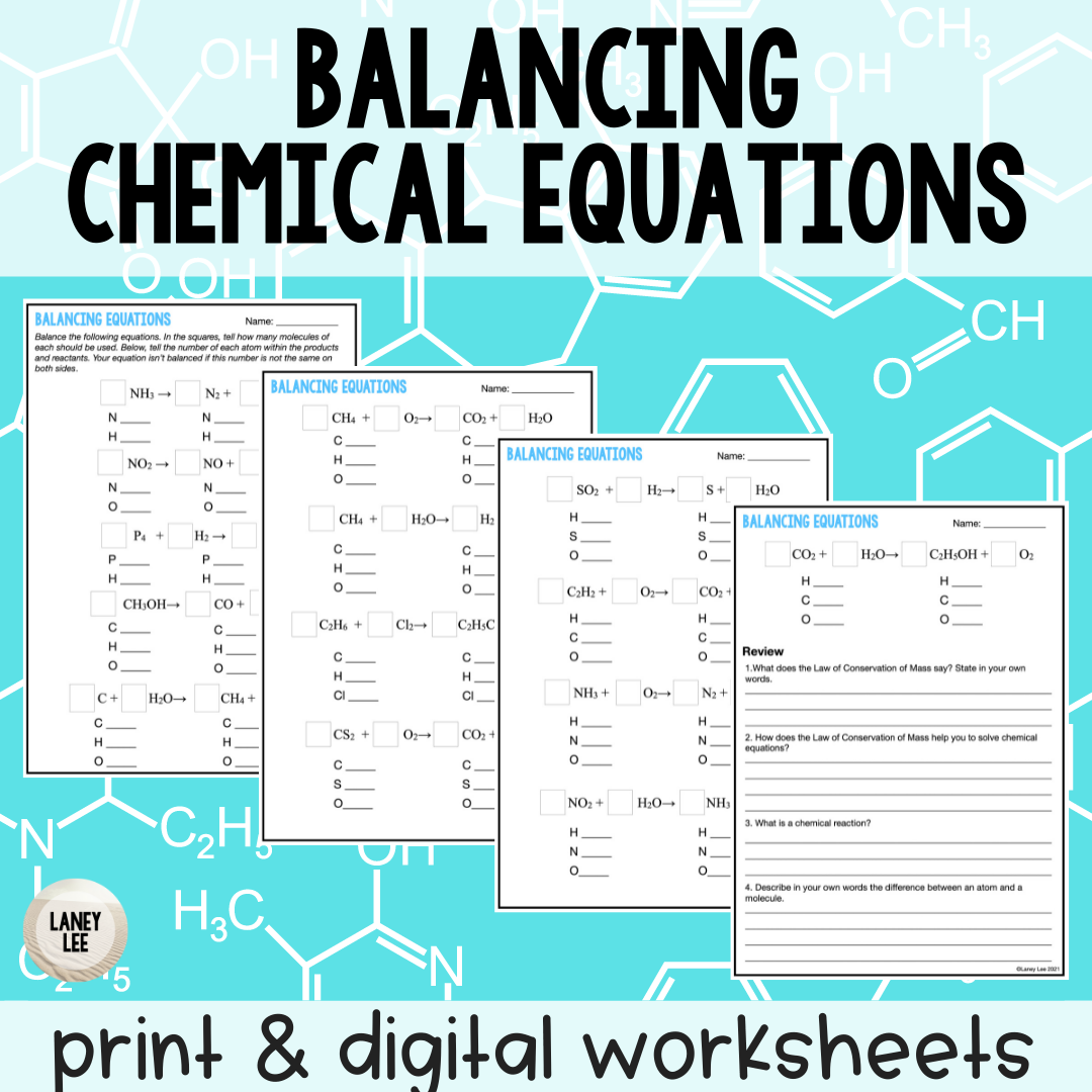 chemical equations balancing equations worksheet