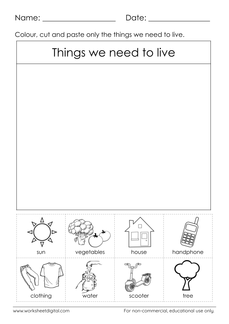 Basic Needs And Wants Worksheet Digital 1 Teacher Made Resources