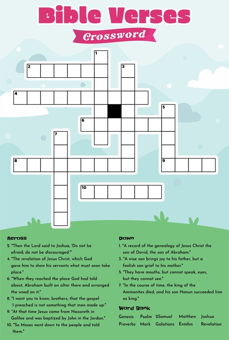 Bible Crossword Puzzle 6 Free PDF Printables Printablee