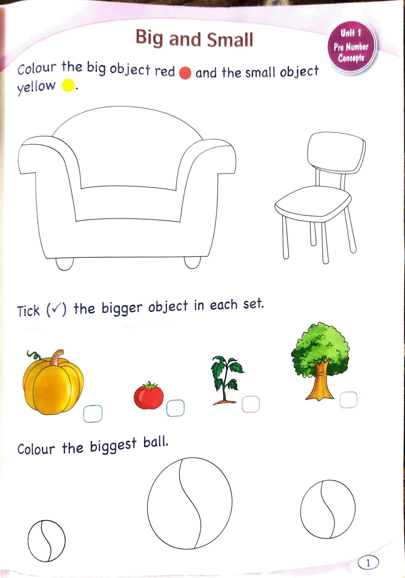 big and small worksheet