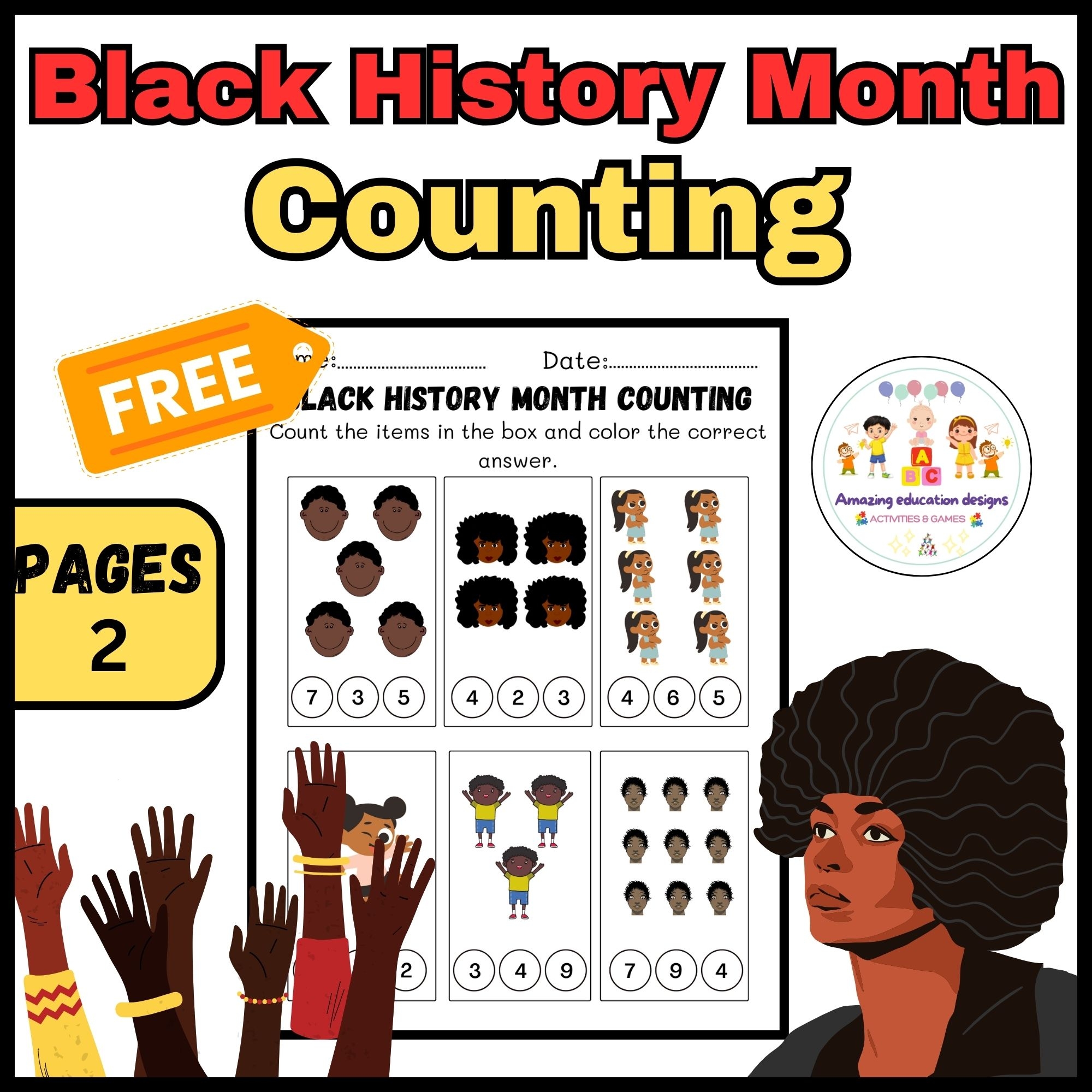 Black History Month FREE Activities Worksheets Counting Numbers Made By Teachers