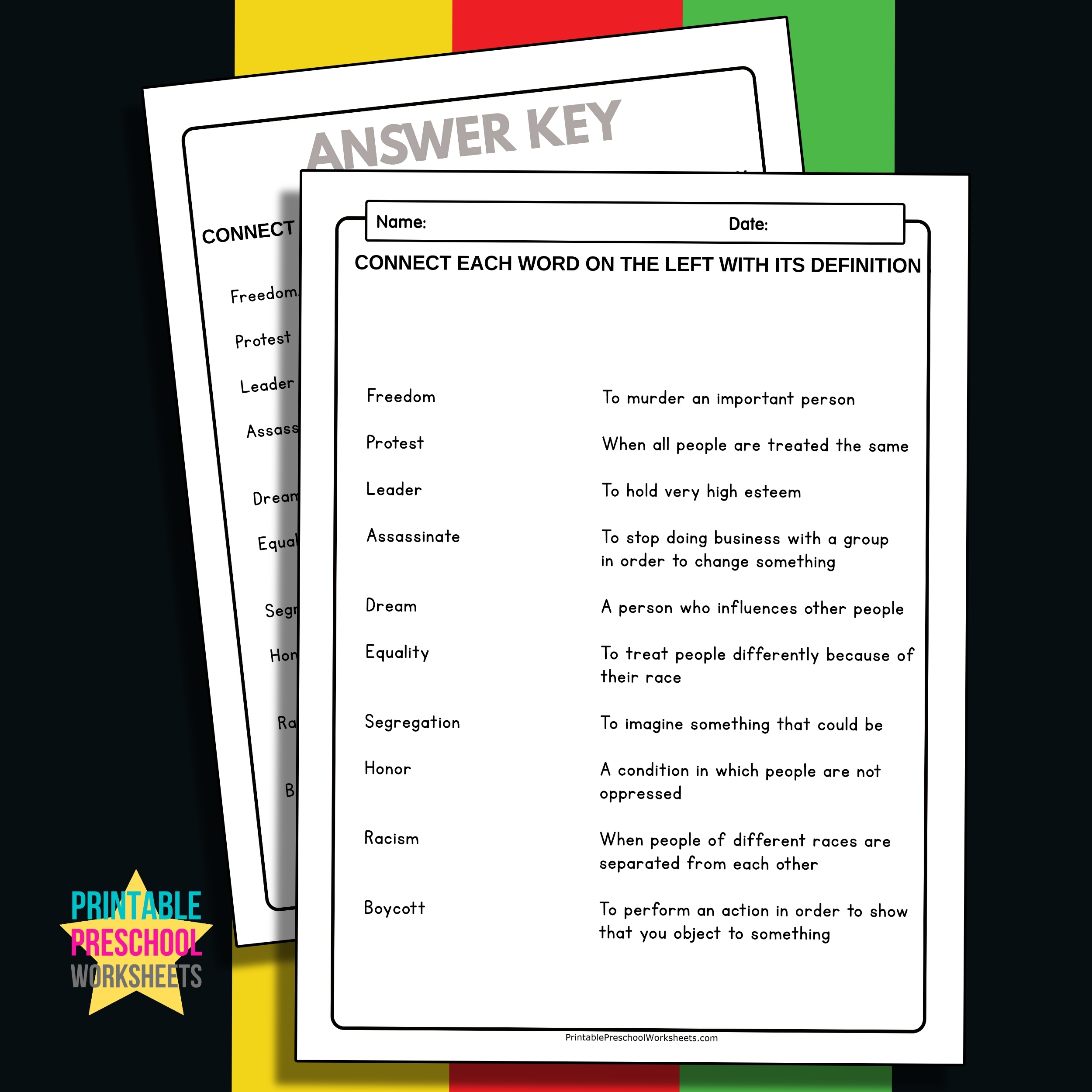 Black History Month Vocabulary Matching Worksheet Made By Teachers Black History Month Vocabulary Matching Worksheet Made By Teachers
