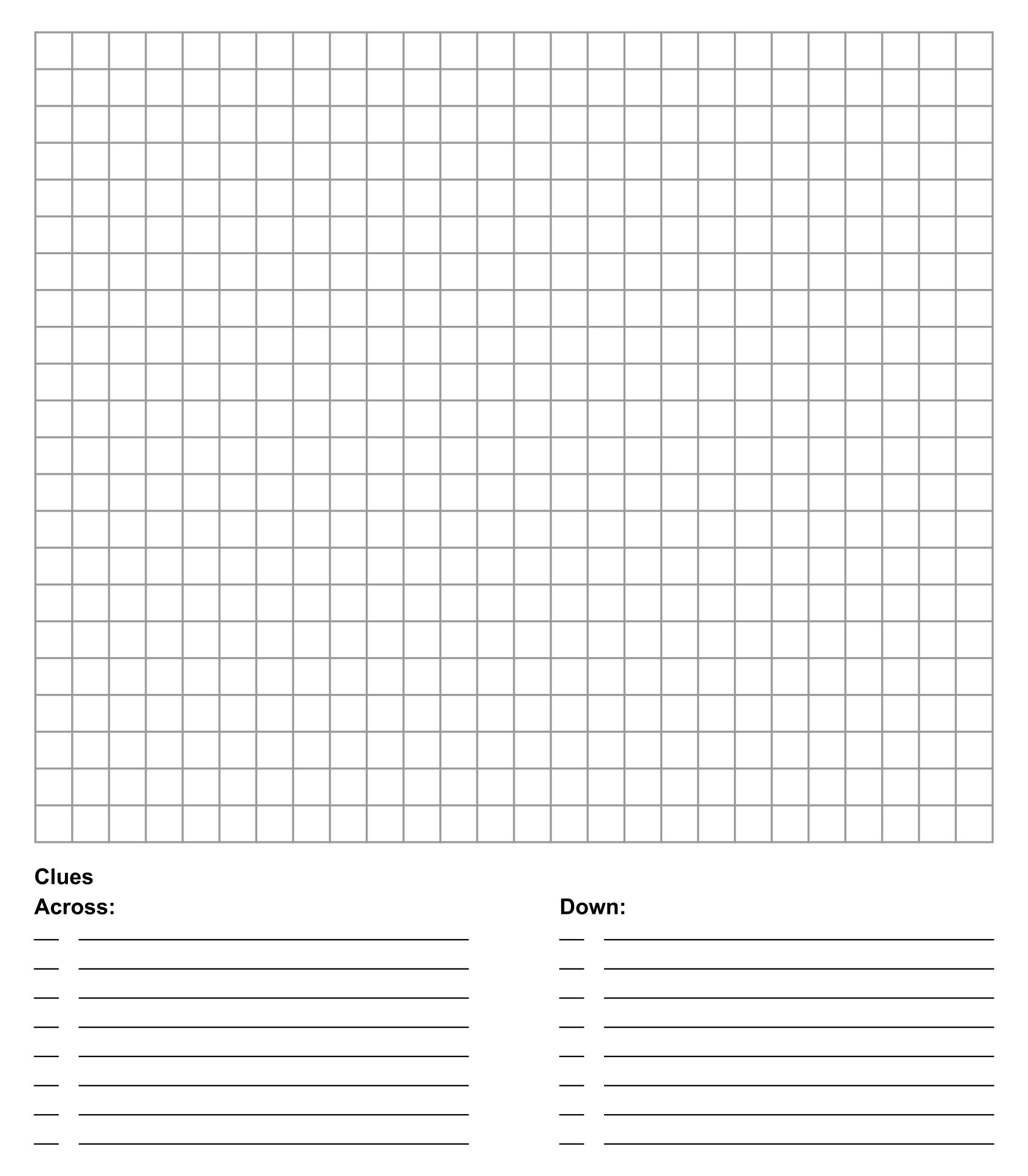 Blank Crossword Puzzle Template 10 Free PDF Printables Printablee