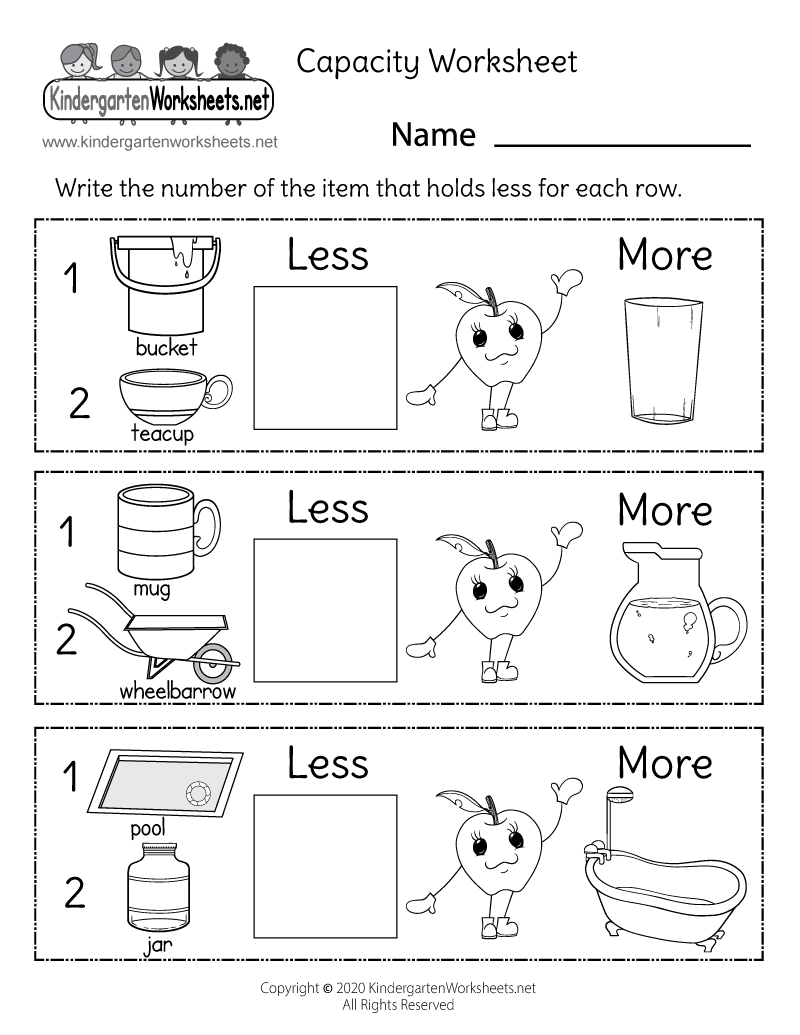 kindergarten measuring weight free