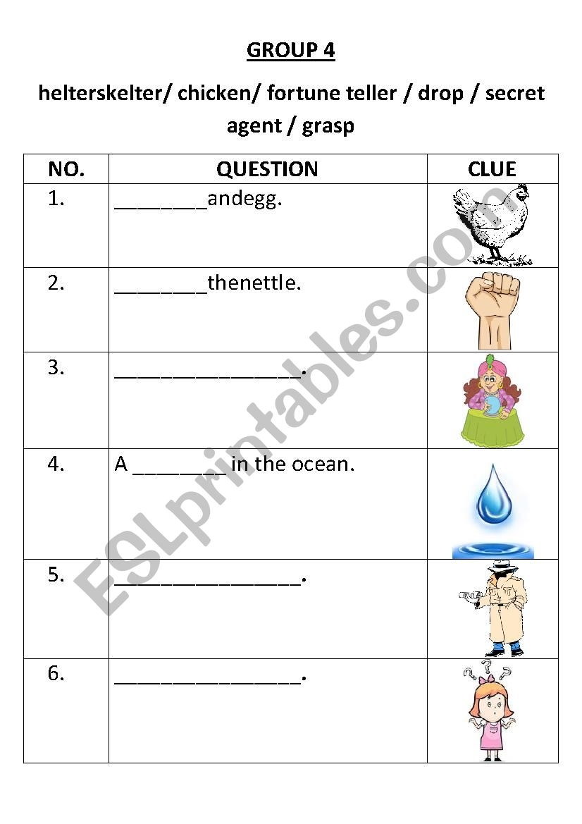 Catch Words Crossword Puzzle ESL Worksheet By Mr ibrism