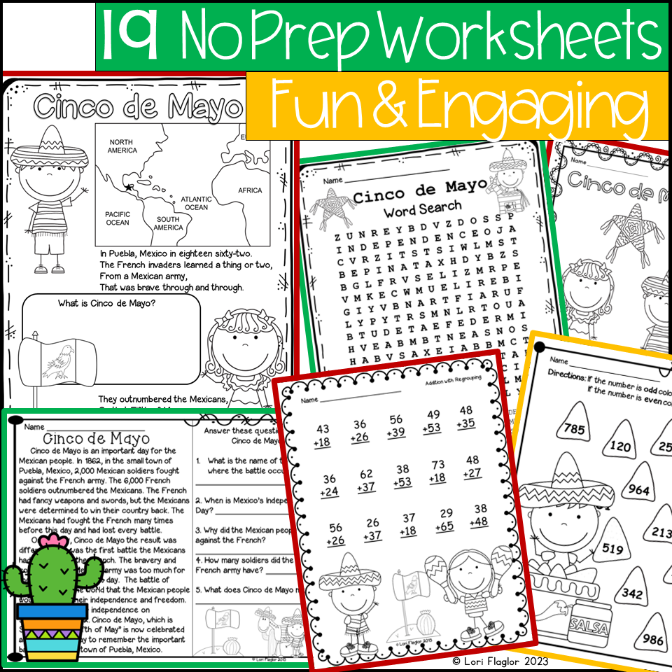 Cinco De Mayo Worksheets Classful