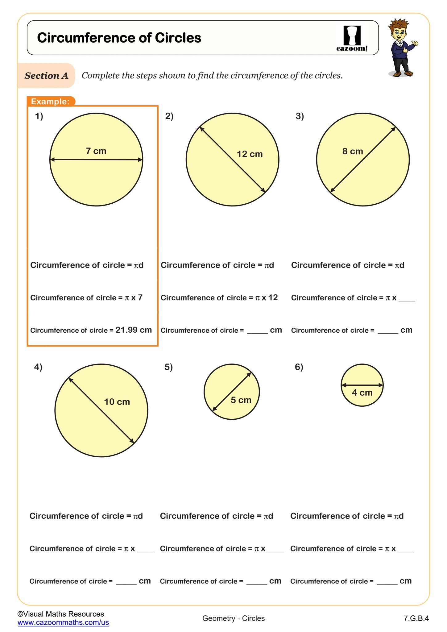 Circumference Of Circles Worksheet Fun And Engaging 7th Grade PDF Worksheets Cazoom Math