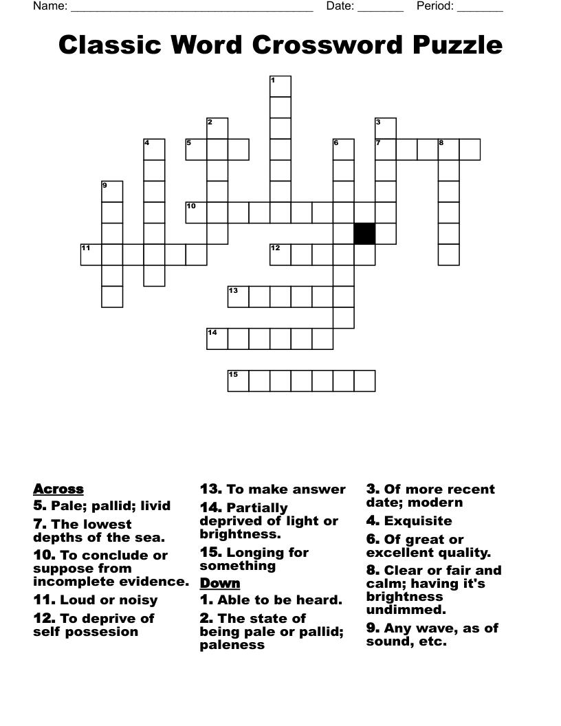 Classic Word Crossword Puzzle WordMint Classic Word Crossword Puzzle WordMint