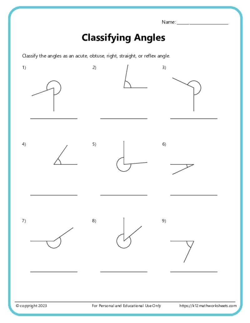 Classify And Measure Angles K12 Math Worksheets