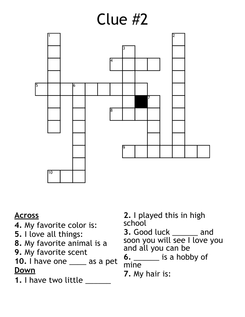 Clue 2 Crossword WordMint