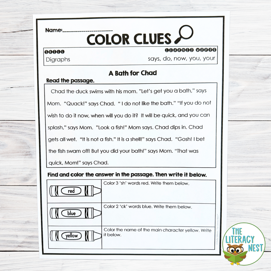 Color Code Decodable Reading Passages With Comprehension Questions The Literacy Nest Color Code Decodable Reading Passages With Comprehension Questions The Literacy Nest