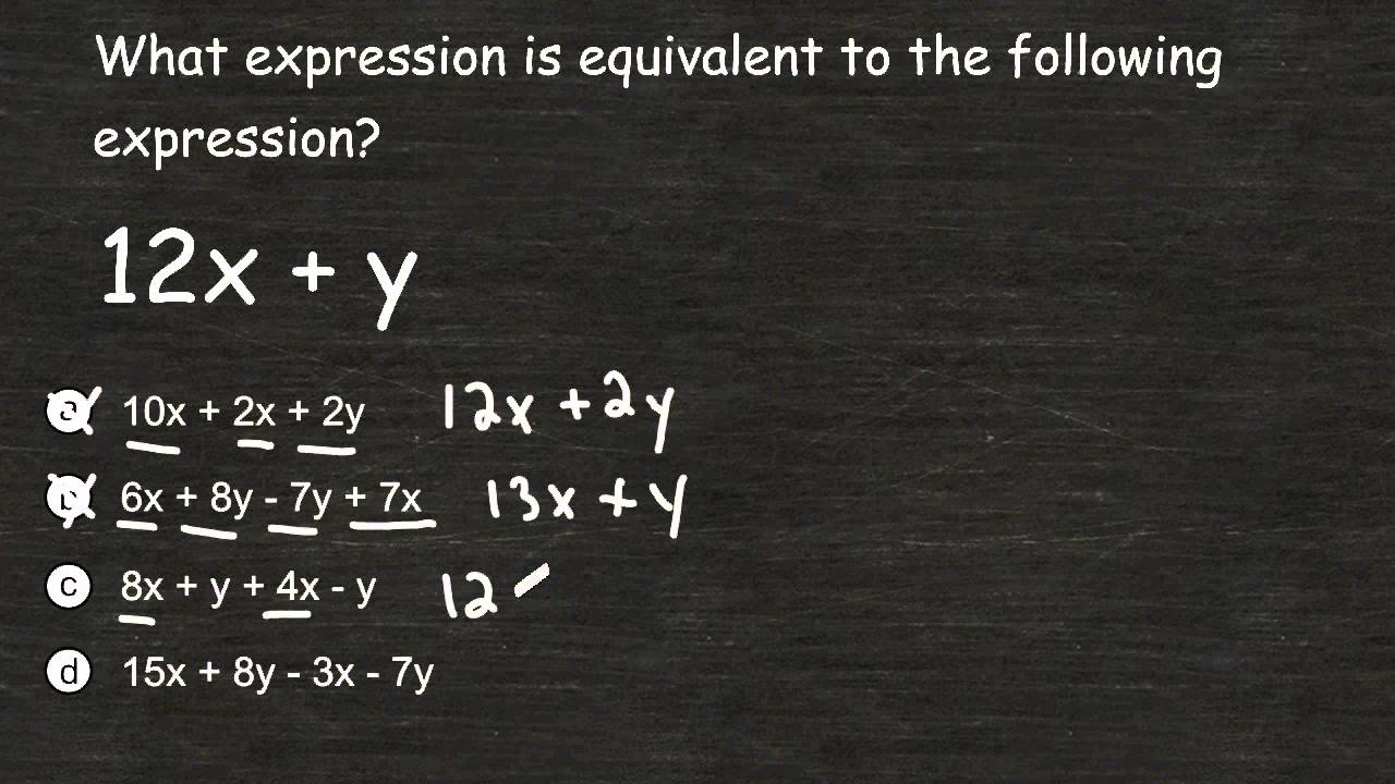 Combining Like Terms To Find Equivalent Expressions YouTube