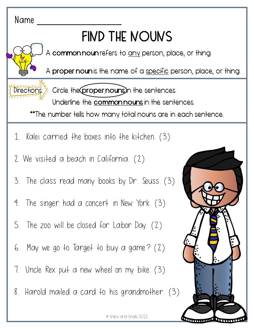 Common And Proper Nouns Snips And Snails Teaching Common And Proper Nouns Snips And Snails Teaching