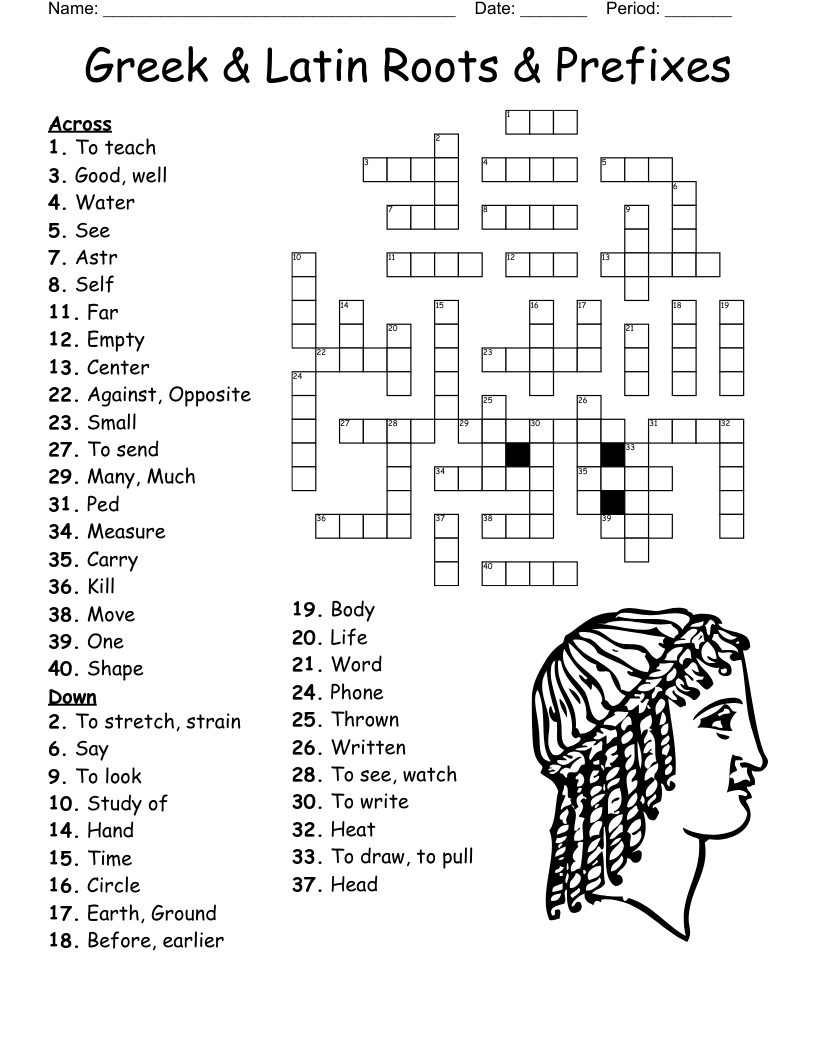 Common Roots Prefixes And Suffixes Crossword WordMint