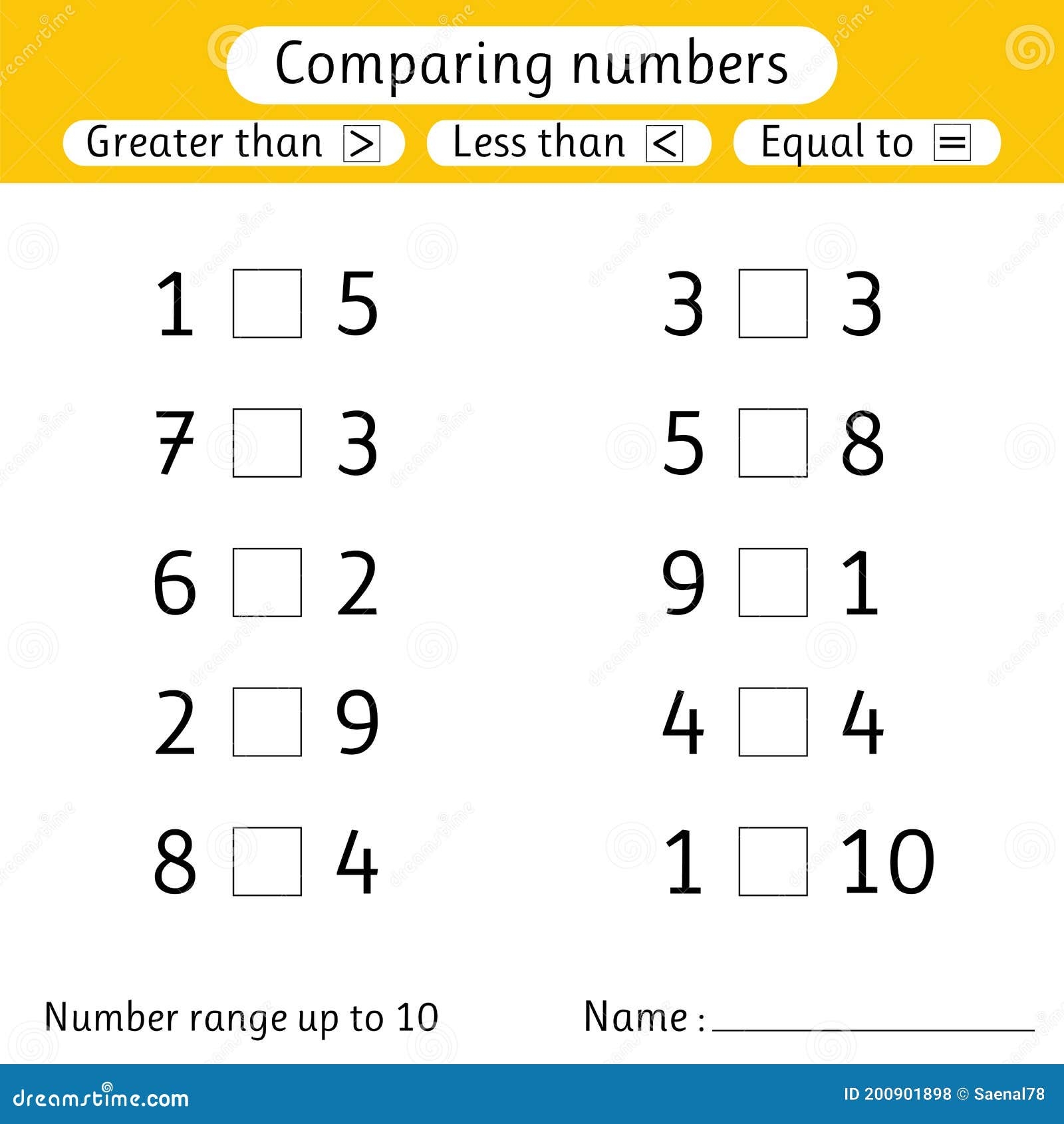 less than greater than worksheets