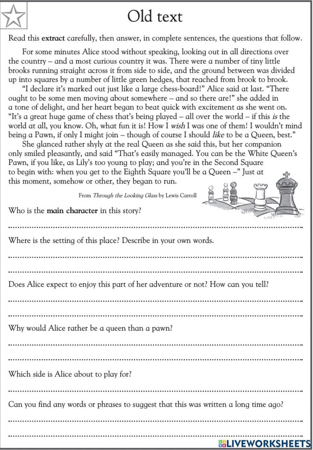 Comprehension Grade 4 Interactive Worksheet Worksheets Library