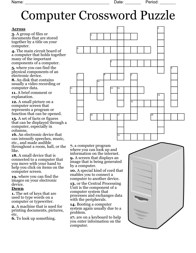 Computer Hardware Crossword WordMint