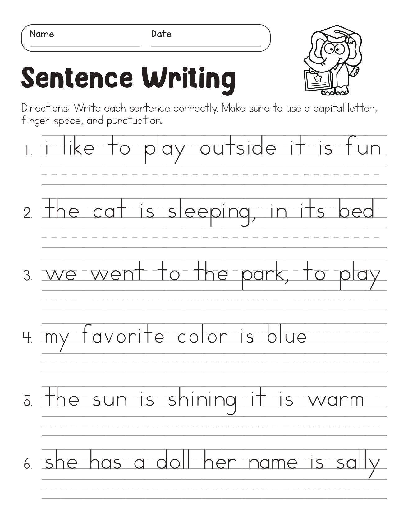 Correct The Sentences Worksheets 10 Page Printable For 1st And 2nd Grade ELA Students ELA Worksheets Sentence Writing ELA Teacher Print Etsy Ireland