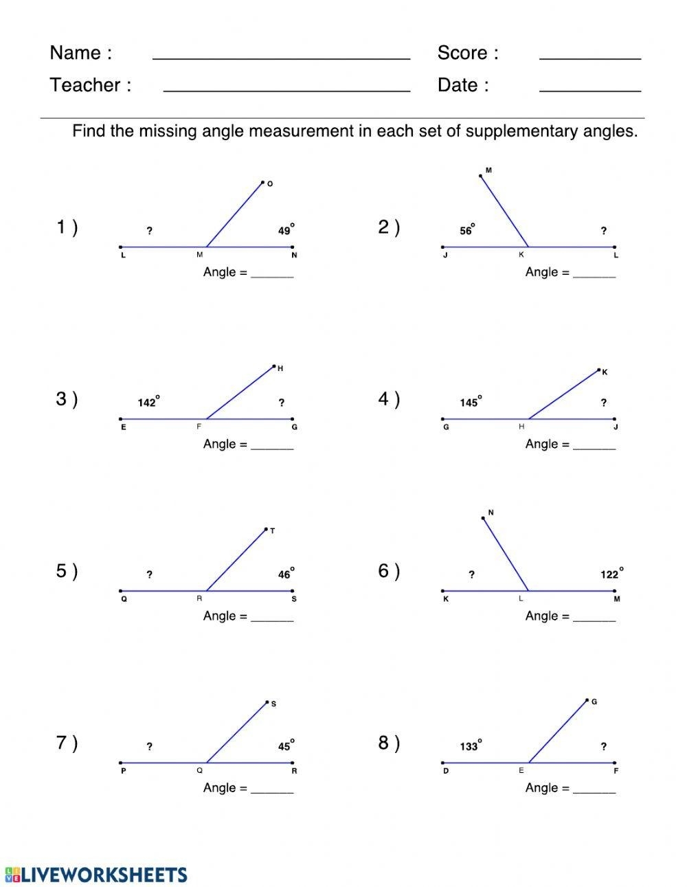 Creating A Strong Foundation The Best Complementary And Supplementary Angles Worksheets For Teachers The Teach Simple Blog
