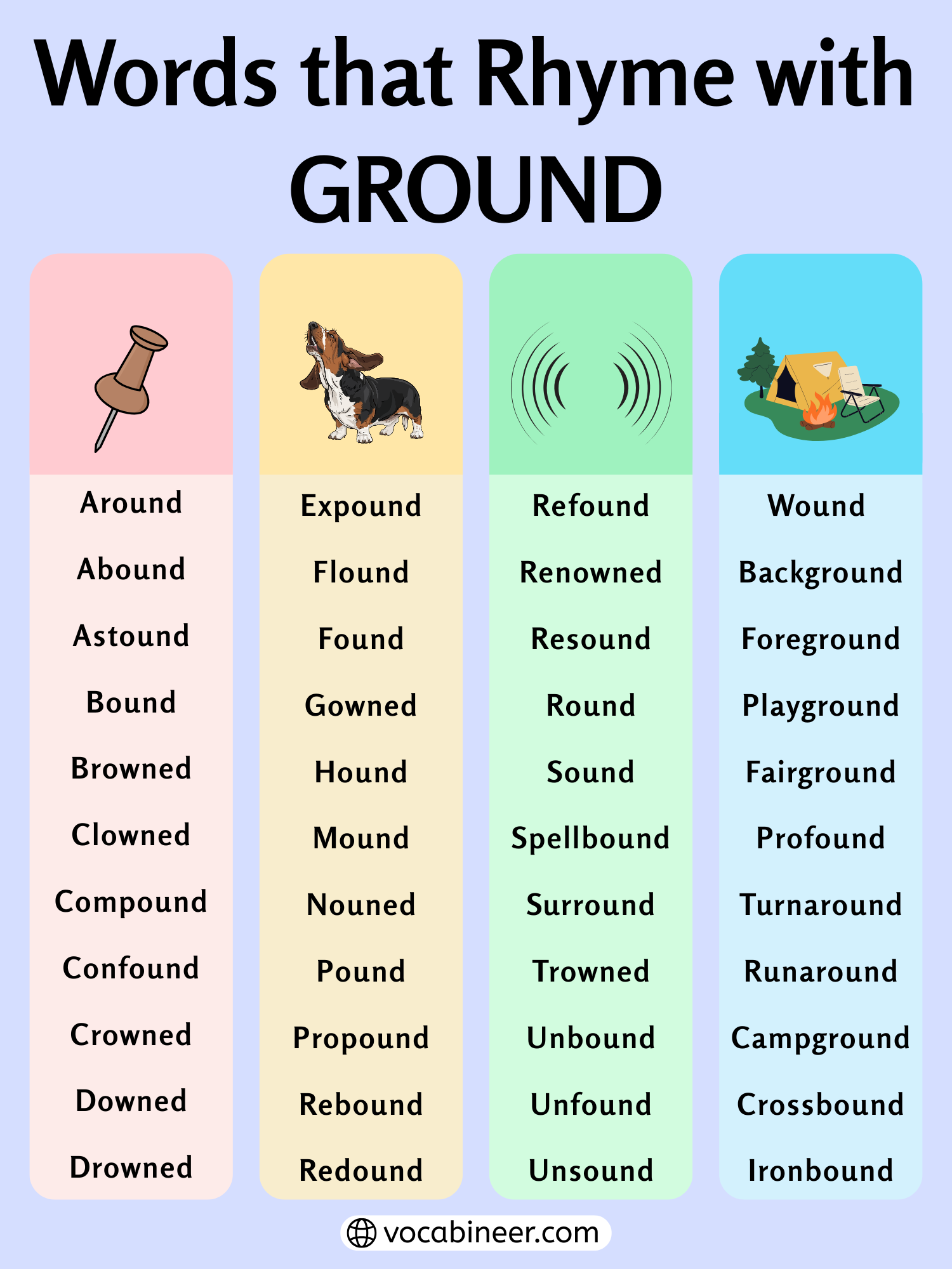 Creative Rhymes For Ground 770 Unique Words List