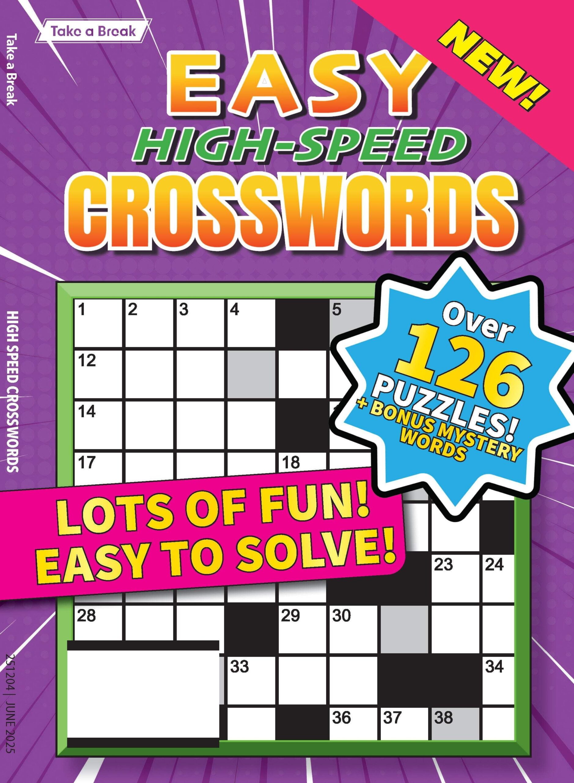 Cross Word High Speed Crossword 25 03 14 126 Easy Puzzles Bonus Mystery Words Relaxing Fun Walmart