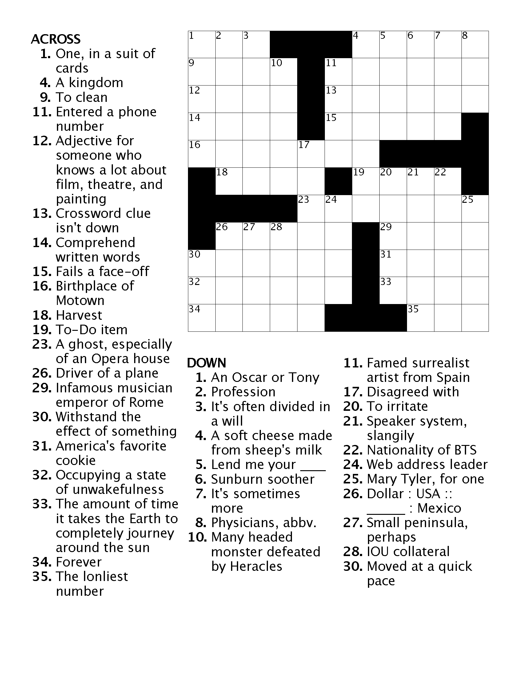 web addresses crossword clue