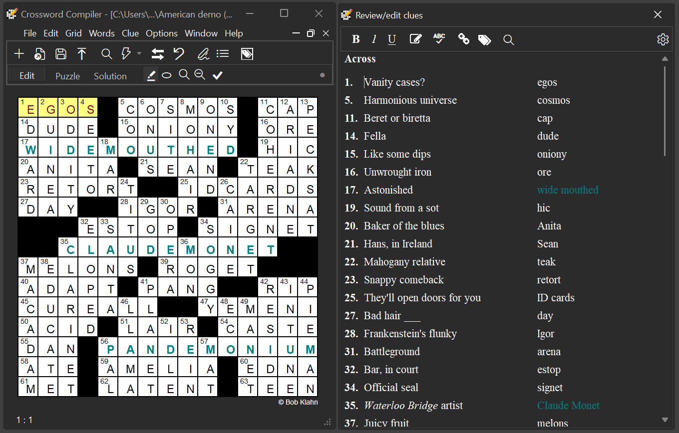 web browser page crossword