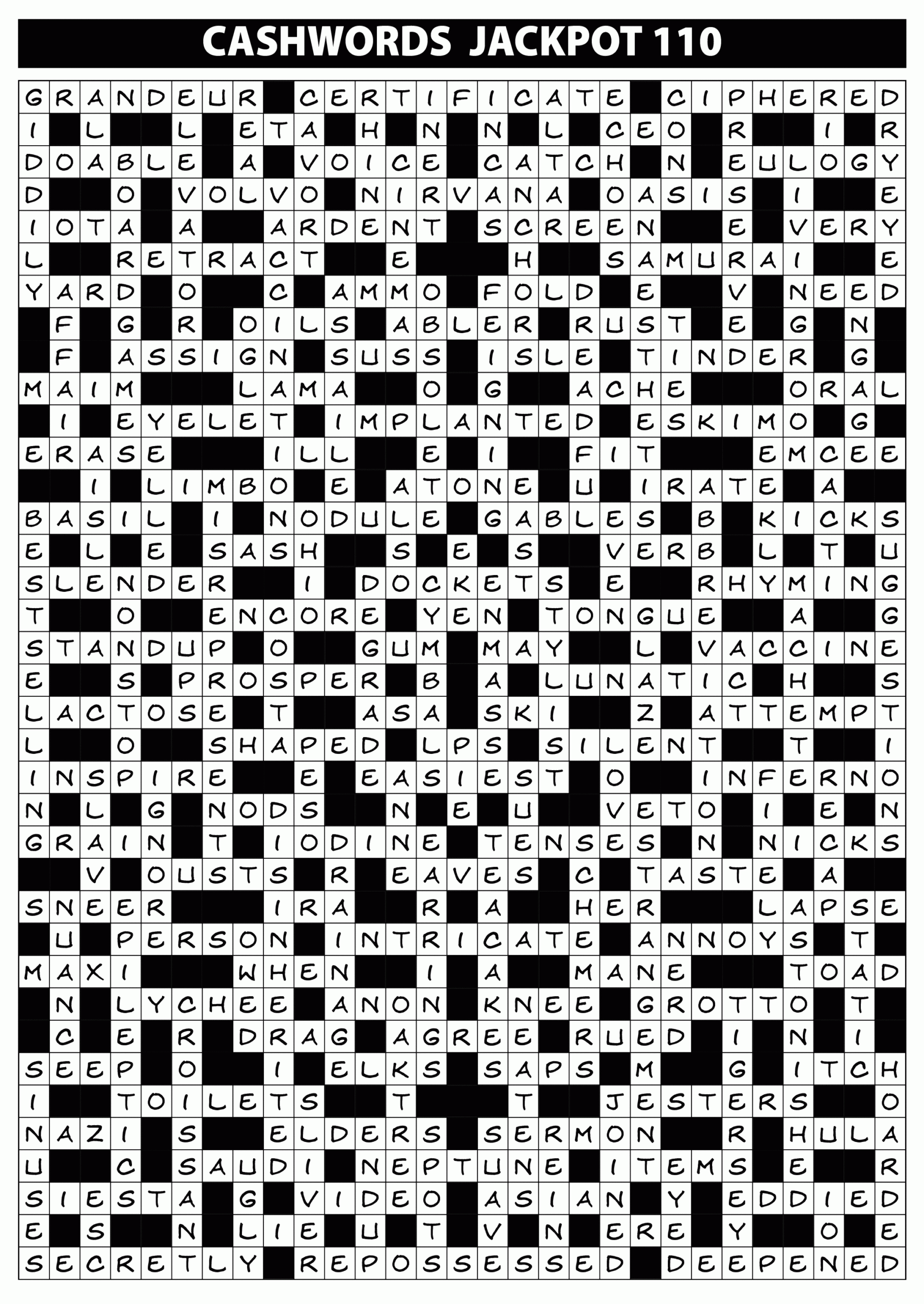 catch words crossword clue