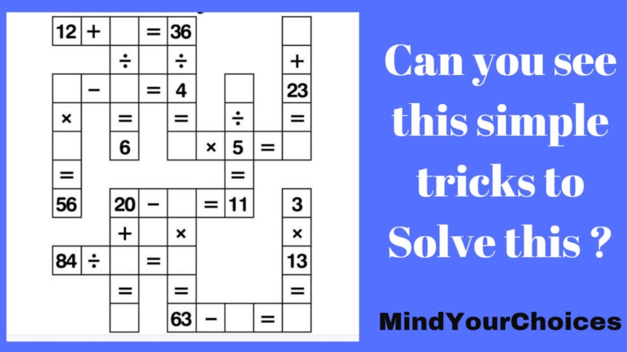 Crossword Puzzle In Maths Math Crossword Puzzle Fill The Missing Numbers mindyourchoices YouTube Crossword Puzzle In Maths Math Crossword Puzzle Fill The Missing Numbers mindyourchoices YouTube