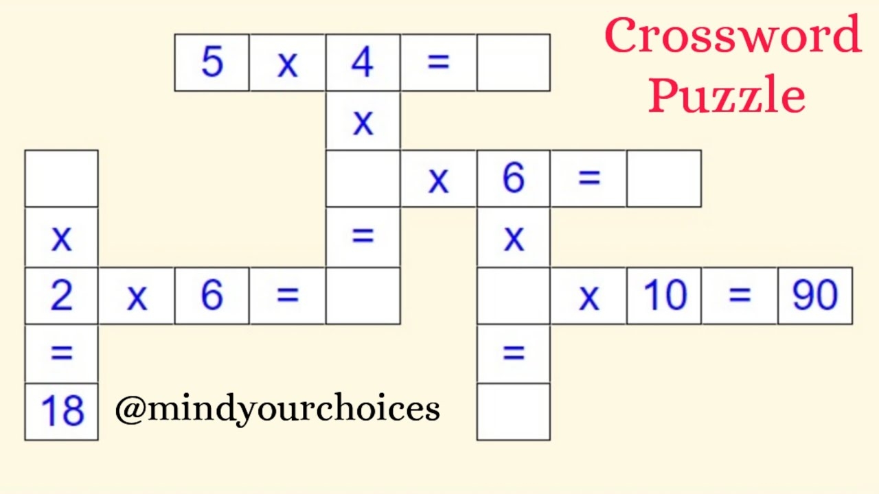 Crossword Puzzle In Maths Maths Crossword Puzzle YouTube