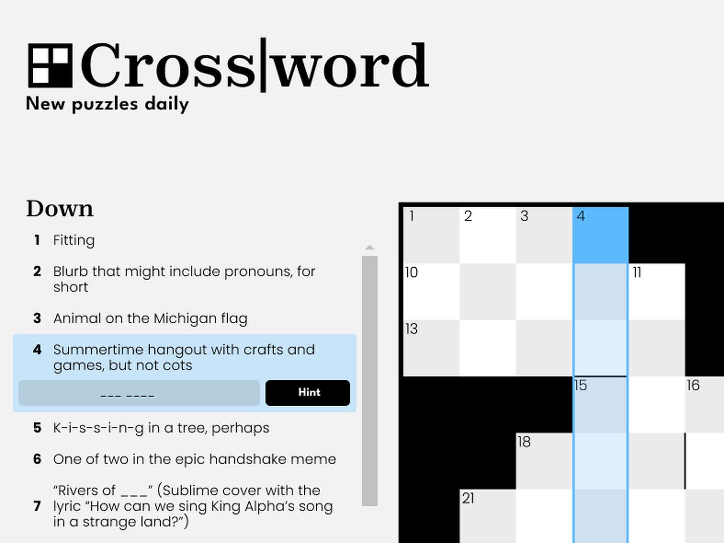 your puzzle source crossword