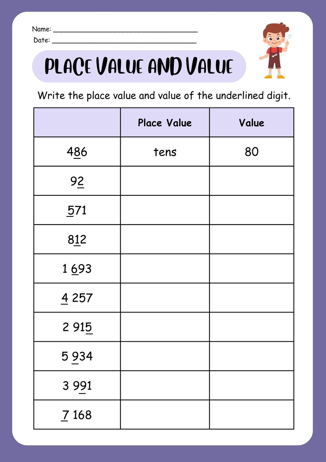 Customize 122 Place Value Worksheets Templates Online Canva