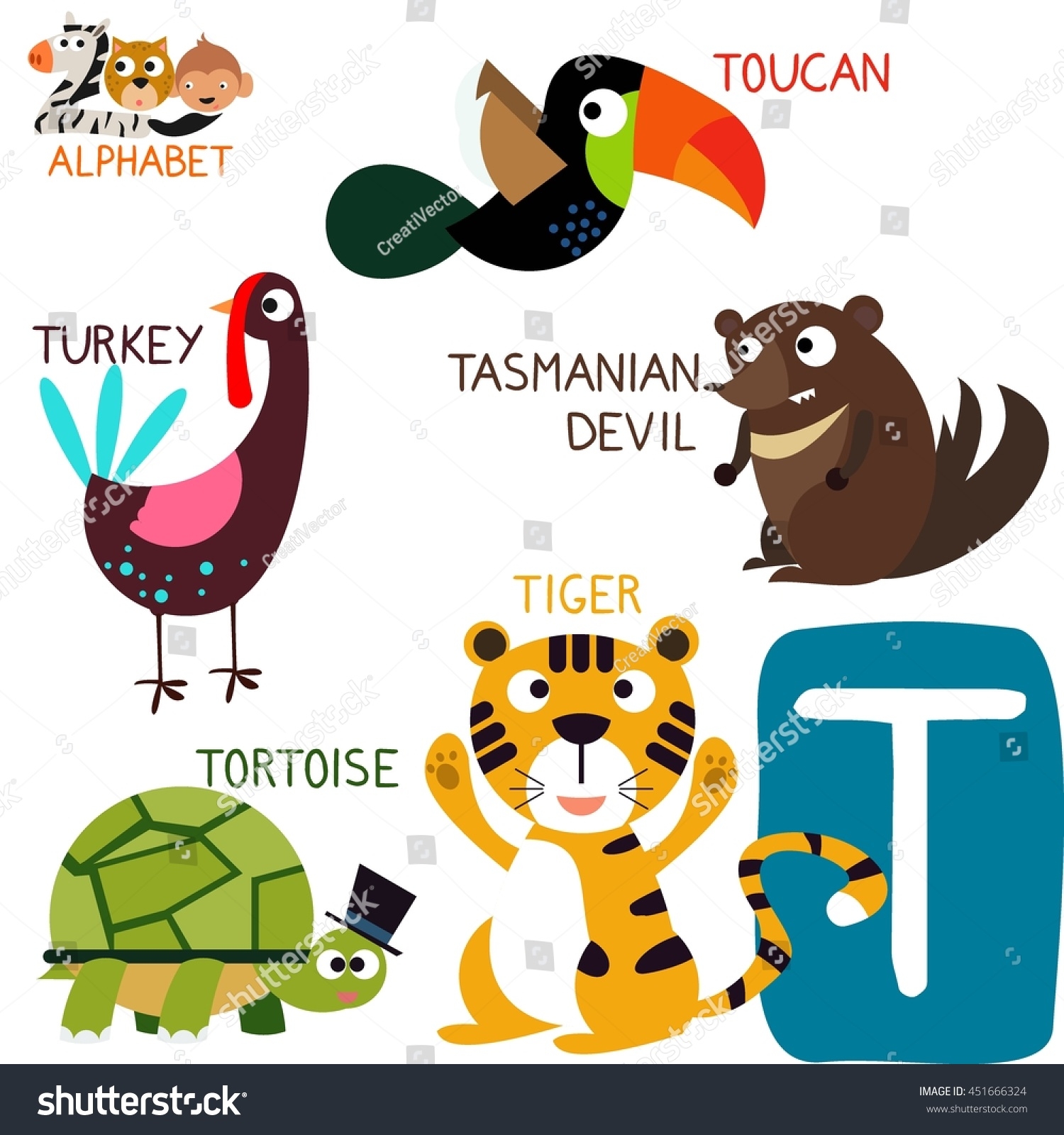 animals starting with the letter t