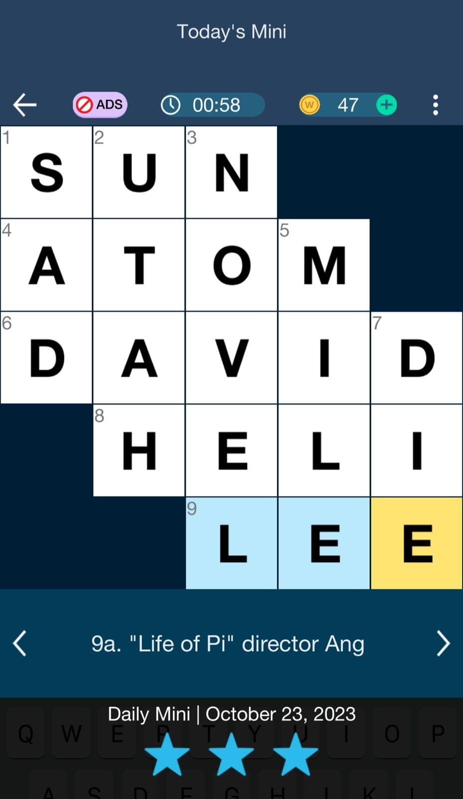 Daily Themed Crossword Mini October 23 2023 Answers