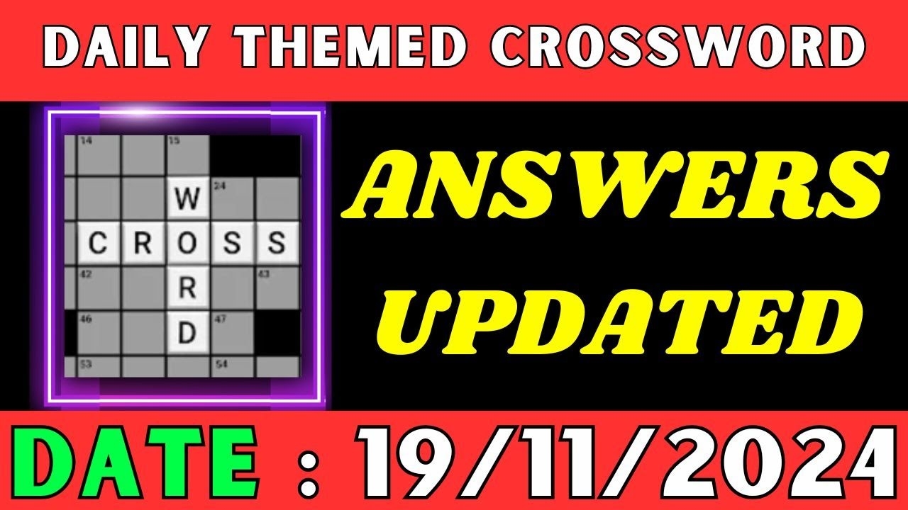 Daily Themed Crossword Puzzle Answers Sports Tuesday November 19 2024 YouTube