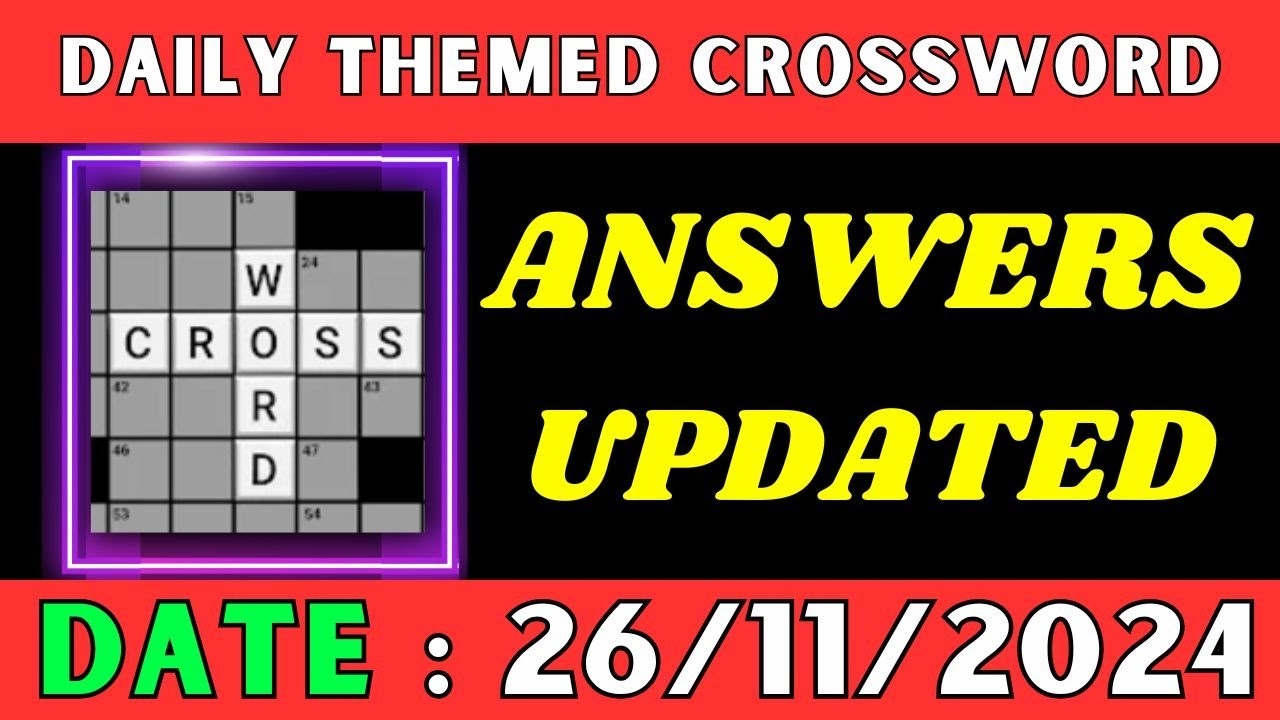 Daily Themed Crossword Puzzle Answers Sports Tuesdays November 26 2024 YouTube