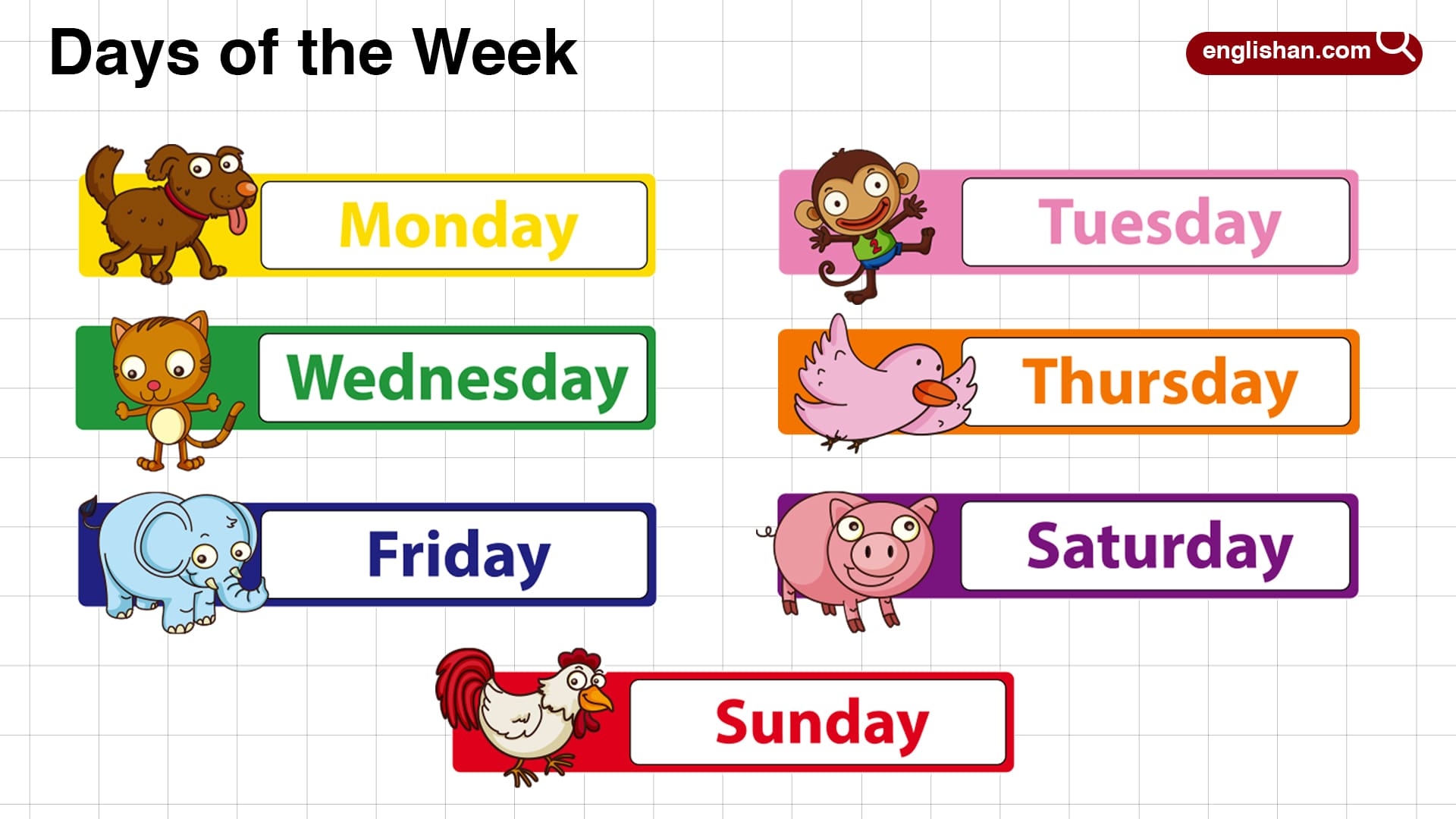 Days Of The Week In English With Their Pictures