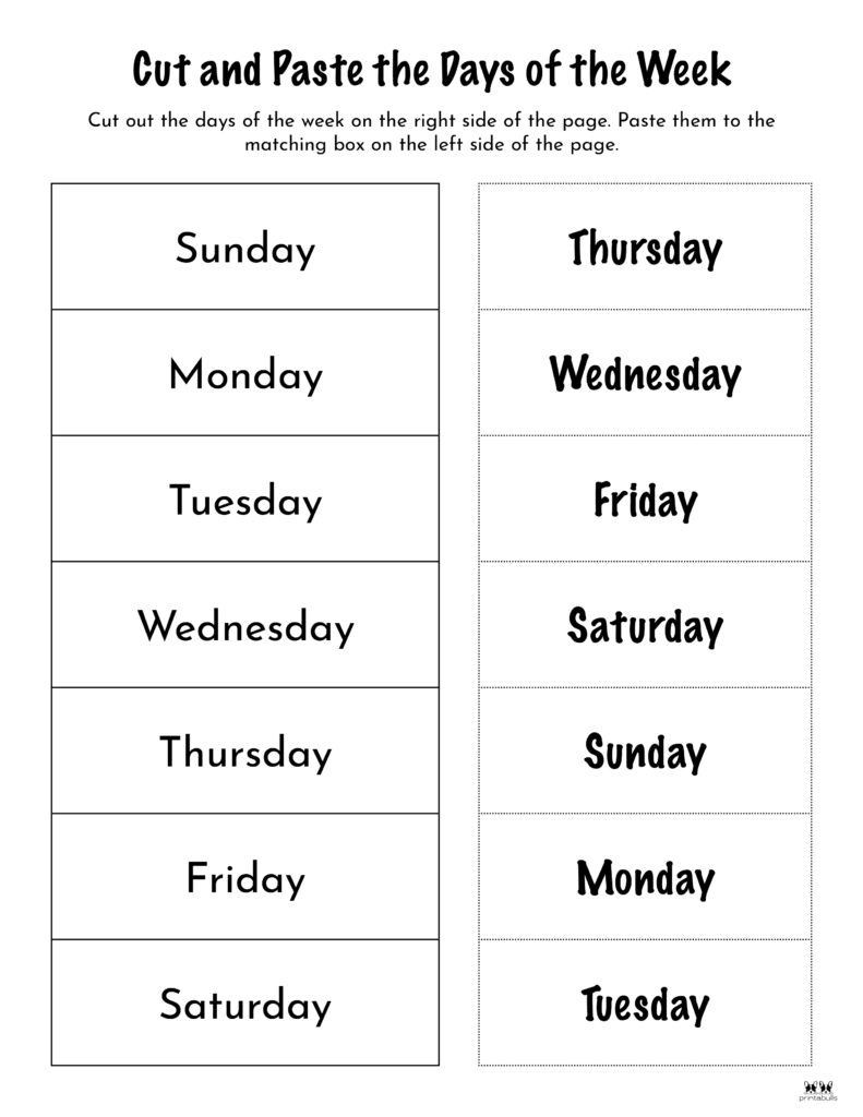 Days Of The Week Worksheets Printables 50 Free Pages Printabulls Days Of The Week Worksheets Printables 50 Free Pages Printabulls